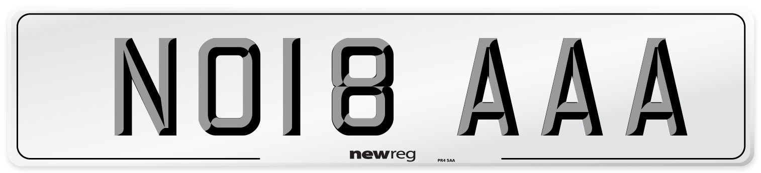 NO18 AAA Number Plate from New Reg